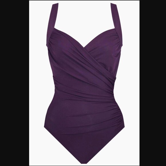 NWT Miraclesuit Sanibel One Piece in Sangria Size 18 - Picture 1 of 4
